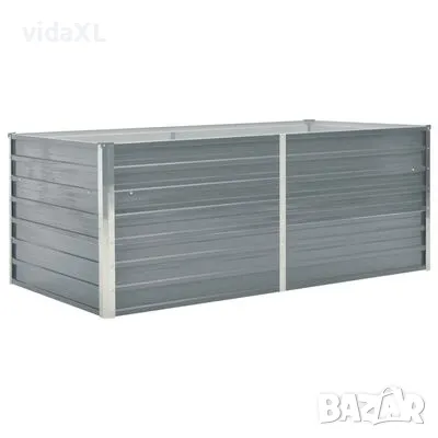 vidaXL Повдигната леха, 160x80x45 см, поцинкована стомана, сива(SKU:47011), снимка 1