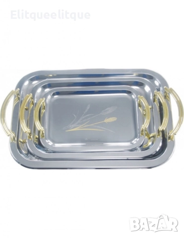 Подноси за сервиране 3 бр. Bohmann, Неръждаема стомана, снимка 2 - Други стоки за дома - 52393178