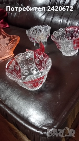 кристални купи Hofbauer Byrdes Crystal, снимка 3 - Антикварни и старинни предмети - 52686660