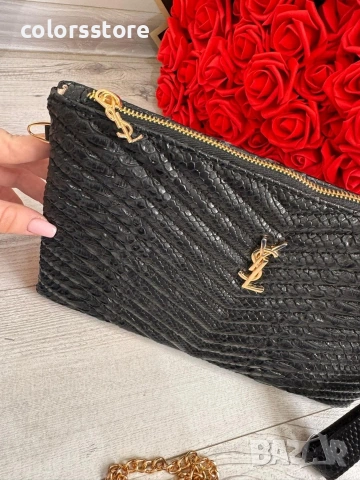 Черен клъч YSL-IM-0E0, снимка 3 - Чанти - 37244886