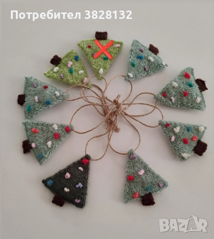 плетени играчки за елха, снимка 2 - Декорация за дома - 52730651