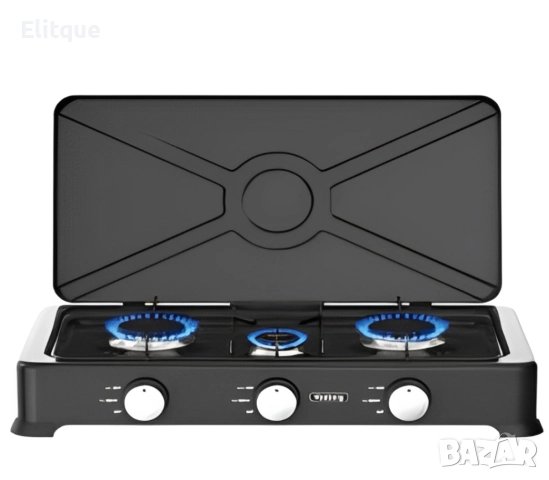 Троен газов котлон с капак Rosberg, 30mbar 2x2.2kWh+1x1kWh