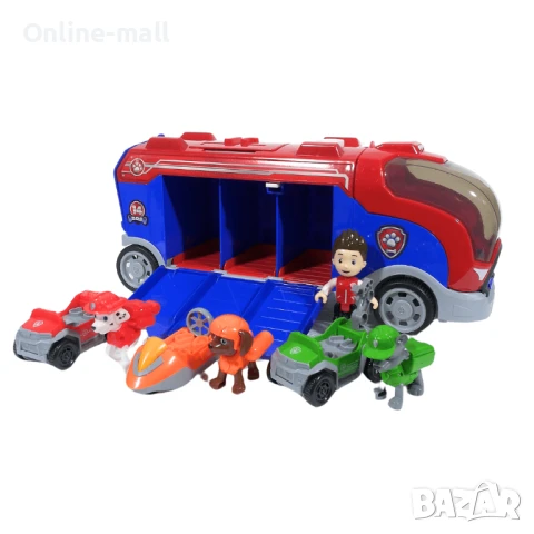Пес Патрул Камион 40см с Рампa, Звук и Кученца + Райдър