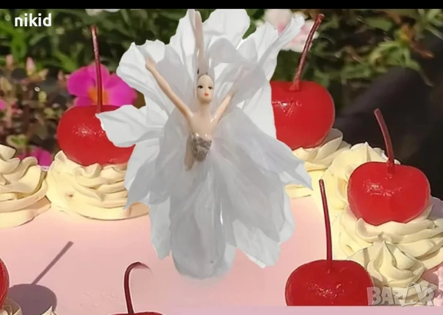 Балерина в танц с тюл пластмасова фигурка за игра и украса на торта играчка топер, снимка 2 - Фигурки - 53102830