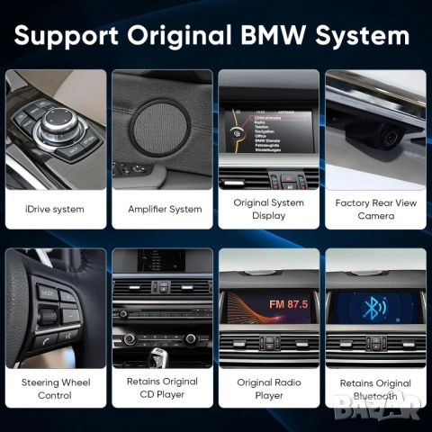 Мултимедия за BMW 5 серия F10, F11, Android, 2012-2017, CIC, навигация, Андроид, екран, дисплей, снимка 4 - Аксесоари и консумативи - 52502284