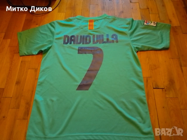 Барселона футболна тениска #7 Давид Вия размер С, снимка 6 - Футбол - 53649596