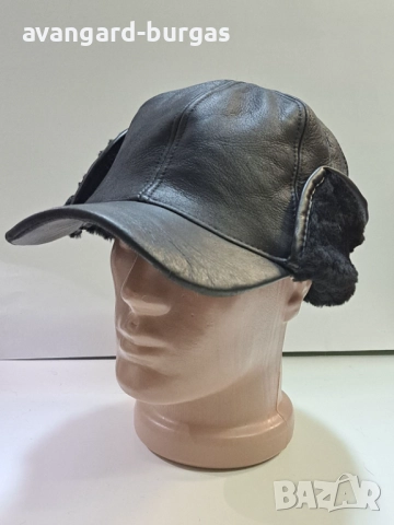 Мъжка шапка - телешка кожа с външни или -212