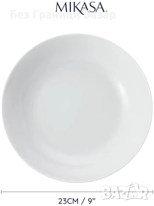 Нов Порцеланови Купи Mikasa 23см за Паста Микровълнова Сет 4 броя, снимка 2 - Чинии - 51495211
