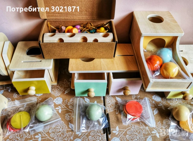 Дървени Монтесори чекмеджета , снимка 3 - Образователни игри - 54056552