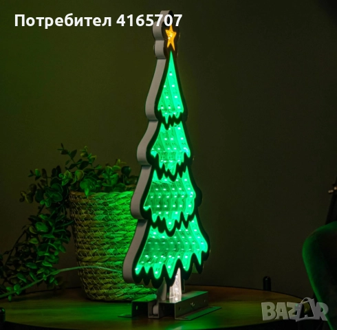 LED коледна елха с 3D светлинен ефект – модерна празнична декорация за дома, снимка 2 - Декорация за дома - 52815417
