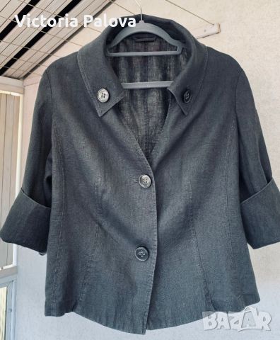 Ленено лятно яке кроп GERRY WEBER , снимка 1 - Блузи с дълъг ръкав и пуловери - 46432981
