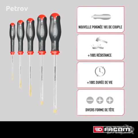 FACOM Made in France - 10 броя PROFI SET Отверки !! НАЙ-НОВИЯ, ПОСЛЕДЕН МОДЕЛ !!ORIGINAL FACOM!!НОВИ, снимка 8 - Гедорета - 34456513