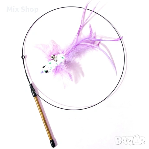 Нов комплект Играчки за котки от пера с вендуза, снимка 3 - За котки - 54203518