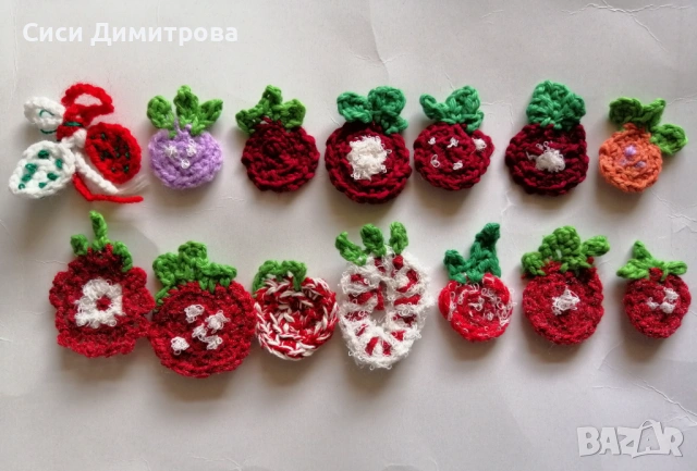 Плетена брошка, снимка 6 - Други - 53646821