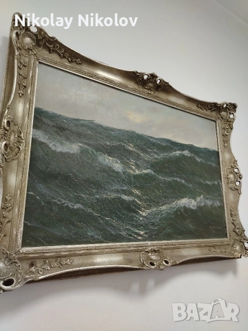 Картина "Неспокойно море" 108х76, снимка 10 - Картини - 53331316