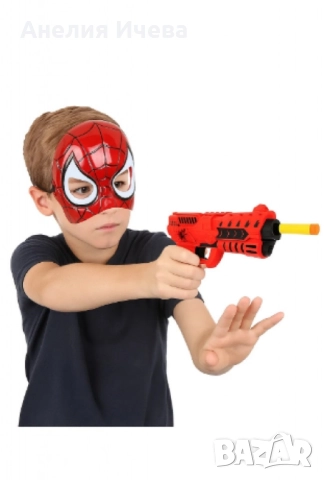 Детски пистолет с водни гел топчета и маска Спайдър, снимка 5 - Други - 51991862