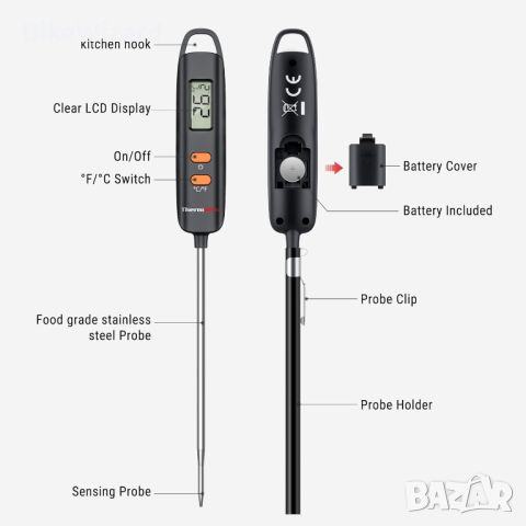 ThermoPro TP516 Дигитален кухненски термометър за готвене НОВ, снимка 3 - Други - 45367699