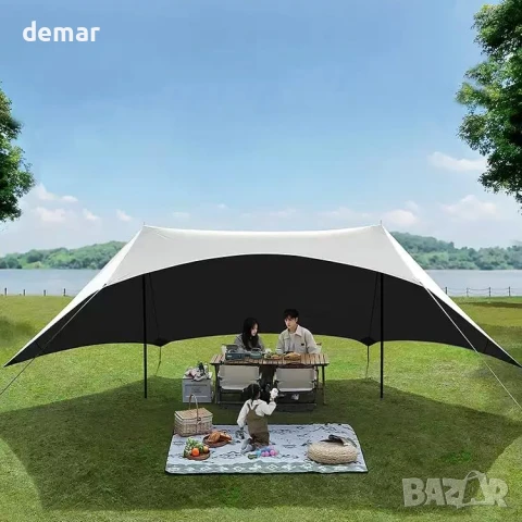 HipierFx 3x5m преносима плажна палатка с 2 пръта, къмпинг брезент за плаж, снимка 2 - Палатки - 51243547