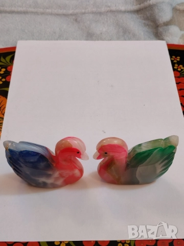 Статуетки два лебеда от цветен мрамор. , снимка 6 - Статуетки - 52444198