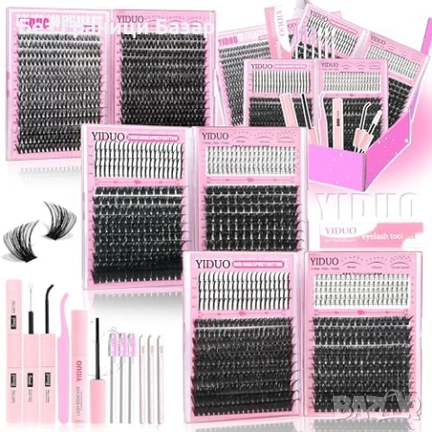 Нов Комплект снопчета мигли 1520 броя Bond Seal Spikes 14 дължини с лепило и пинсета