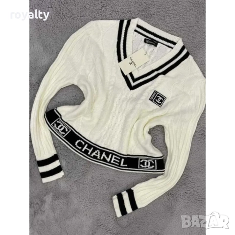 Пуловер CHANEL с остро деколте , снимка 3 - Блузи с дълъг ръкав и пуловери - 51430946