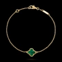 Van Cleef & Arpels VCA 1 Motif Green Malachite Sweet Alhambra Дамска Гривна, снимка 2