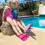 Детски плавници Azuunye, силиконови, за плуване, за деца, розово/лилаво, S, снимка 4