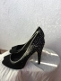 Висок ток обувки Зара/Zara, набук с кристали , снимка 5