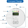 Детектор за въглероден оксид, захранван от батерии, AGSMXSYG Аларма с цифров дисплей, снимка 2