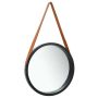 vidaXL Стенно огледало с каишка, 50 см, черно(SKU:320367, снимка 1 - Огледала - 45734375