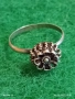 Изящен старинен сребърен пръстен флорален мотив ръчна изработка висока проба сребро 52468, снимка 5