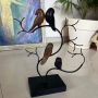 Статуетка от метал и дървени птици, снимка 4