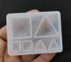 3D Триъгълник пирамида силиконов молд смола обеци бижу декор шоколад, снимка 3