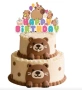 Капибара Capybara Happy Birthday картонен топер топери мъфини украса за торта декор парти рожден ден, снимка 4