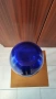 Нова, синя, декоративна, стъклена ваза, снимка 4
