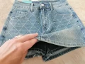 нов модел уникални къси дънки тип пола-панталон ,с камъни, снимка 4
