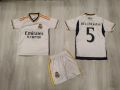 Bellingham Белингам Реал Мадрид бял и черен екип 47 тениска + шорти, снимка 1 - Футбол - 45399206