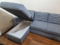 Триместен диван с лежанка и ракла (повдигащ механизъм) и функция сън, снимка 2