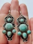 Масивни сребърни обеци с Тюркоази, снимка 2