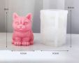3D Едро Коте котка силиконов молд форма фондан свещ гипс шоколад декор смола, снимка 2