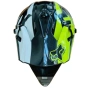 Кросова каска, за мотор, Атв, Вело, Гланц черен-бял с неон, снимка 4