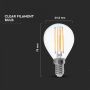 LED лампа 4W Filament сфера E14 3 Step Dimming Топло Бяла Светлина, снимка 4