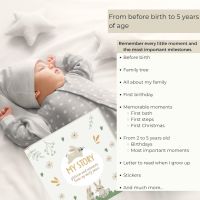HuBorns Baby Memory Book Бебешки дневник от раждането до 5 години, подарък за бебе, снимка 7 - Други - 45117394