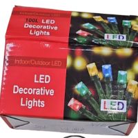 Цветни коледни лампички с черен кабел / 100led светлини - 5 метра, снимка 1 - Лампи за стена - 45890798