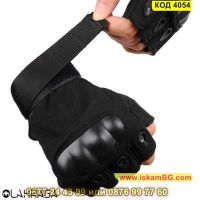 Тактически ръкавици с протектори на кокалчетата и регулируема каишка - черен цвят - КОД 4054, снимка 6 - Спортна екипировка - 45494578