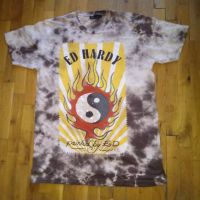 Ed Hardy ин и ян маркова тениска размер Л, снимка 1 - Тениски - 45252080