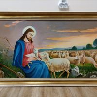 Картина Исус пастирът със стадото си, снимка 3 - Картини - 45673459