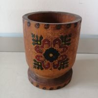 Дървена ваза h 15.5 см. , снимка 2 - Други стоки за дома - 45448326