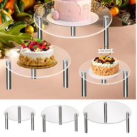 Прозрачна кръгла акрилна поставка поднос стойка основа за торта на етажи , снимка 2 - Други - 45008664