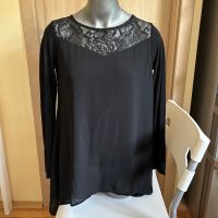 Черна блуза с дантела Francomina, снимка 2 - Блузи с дълъг ръкав и пуловери - 45433045